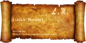Ludik Mendel névjegykártya
